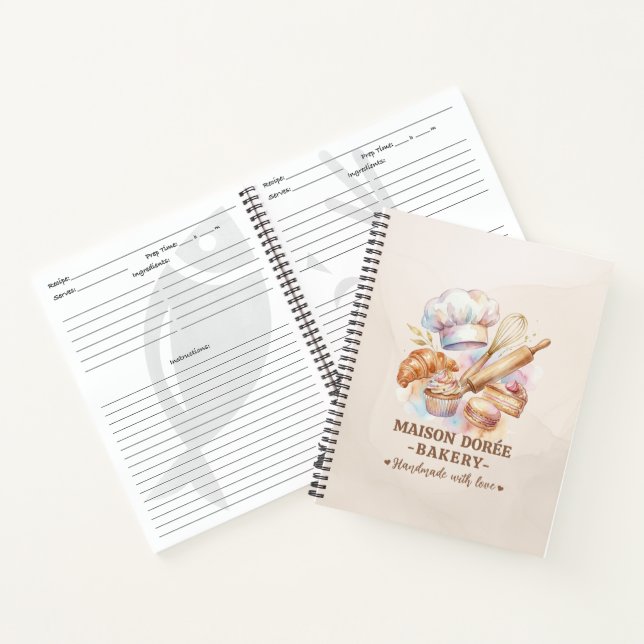 Bakery Store Pastry Chef Dessert Sweets Cake Baker Notebook (Inside)