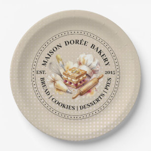 Bakery Store Pastry Chef Dessert Sweets Cake Baker Paper Plates