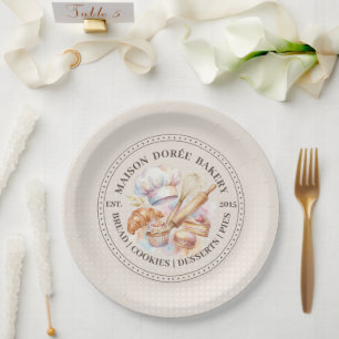 Bakery Store Pastry Chef Dessert Sweets Cake Baker Paper Plates