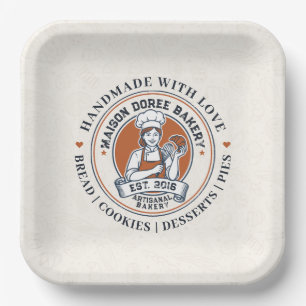 Bakery Store Pastry Chef Dessert Sweets Cake Baker Paper Plates