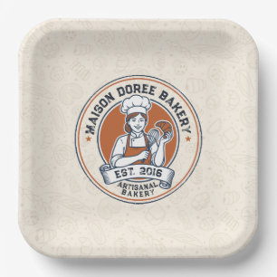 Bakery Store Pastry Chef Dessert Sweets Cake Baker Paper Plates