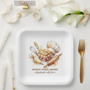 Bakery Store Pastry Chef Dessert Sweets Cake Baker Paper Plates