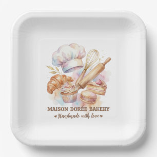 Bakery Store Pastry Chef Dessert Sweets Cake Baker Paper Plates