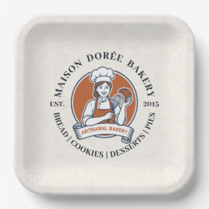 Bakery Store Pastry Chef Dessert Sweets Cake Baker Paper Plates