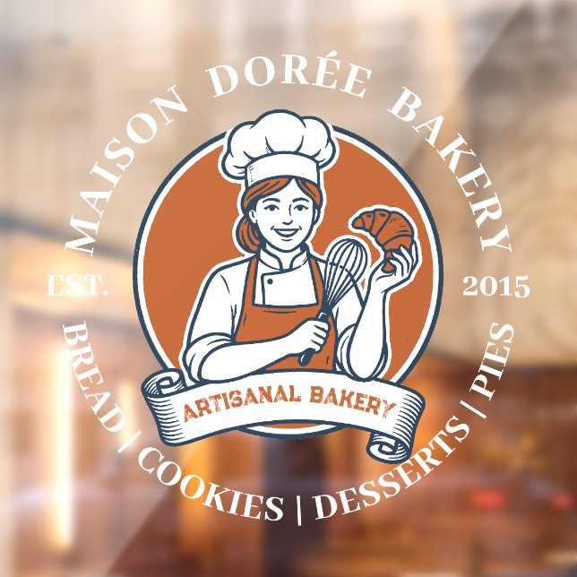 Bakery Store Pastry Chef Desserts Baking Catering Window Cling (Sheet 2)