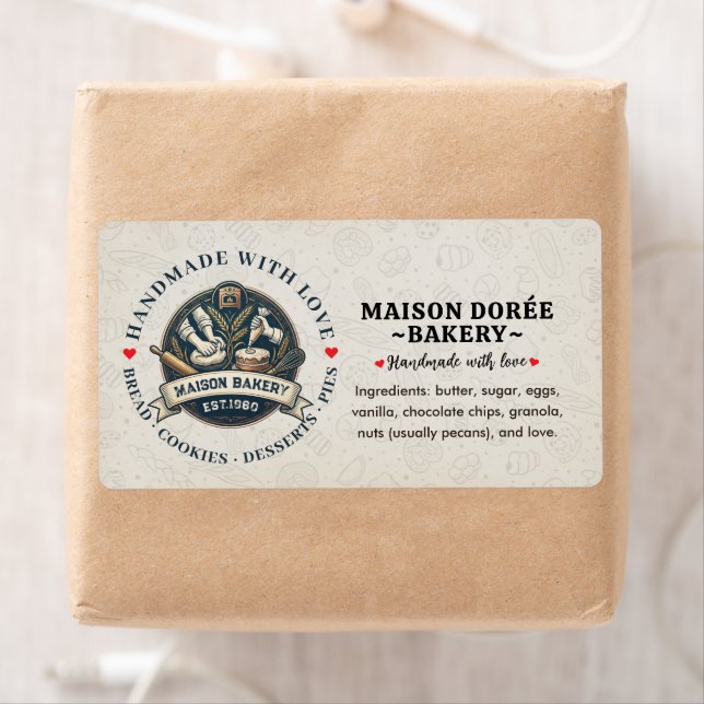 Bakery Store Pastry Chef Desserts Food Ingredient Label (Insitu)