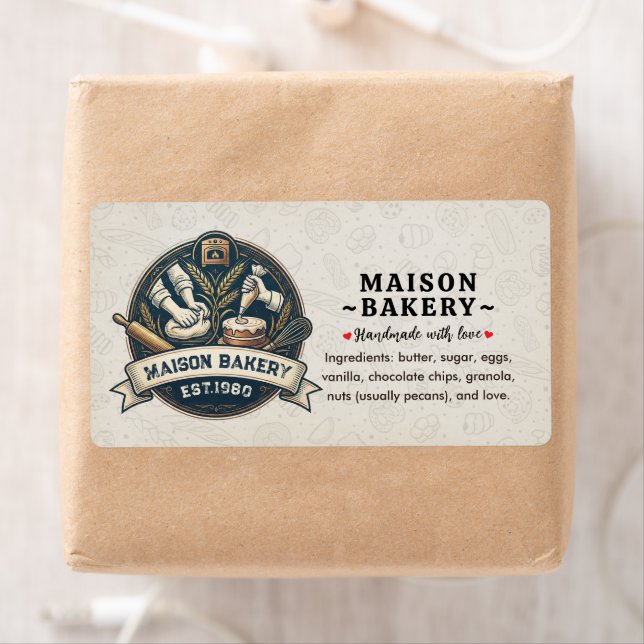 Bakery Store Pastry Chef Desserts Food Ingredient Label (Insitu)