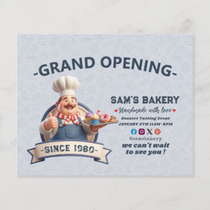 Bakery Store Pastry Chef Desserts Grand Opening Flyer