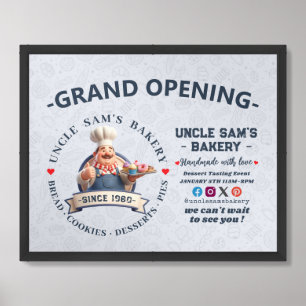 Bakery Store Pastry Chef Desserts Grand Opening Framed Art