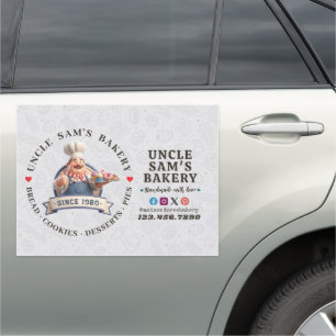 Bakery Store Pastry Chef Desserts Sweets Cake Shop Car Magnet