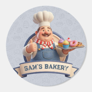 Bakery Store Pastry Chef Desserts Sweets Cake Shop Classic Round Sticker