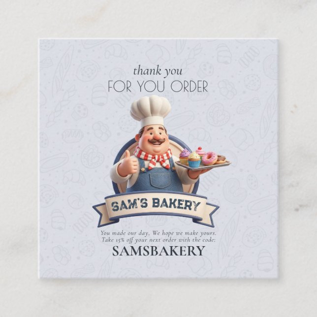 Bakery Store Pastry Chef Desserts Sweets Cake Shop Discount Card (Front)