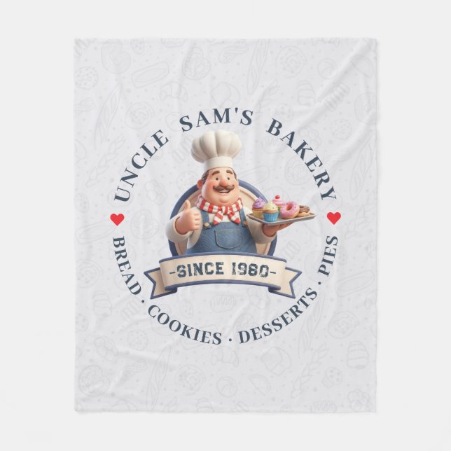 Bakery Store Pastry Chef Desserts Sweets Cake Shop Fleece Blanket (Front)