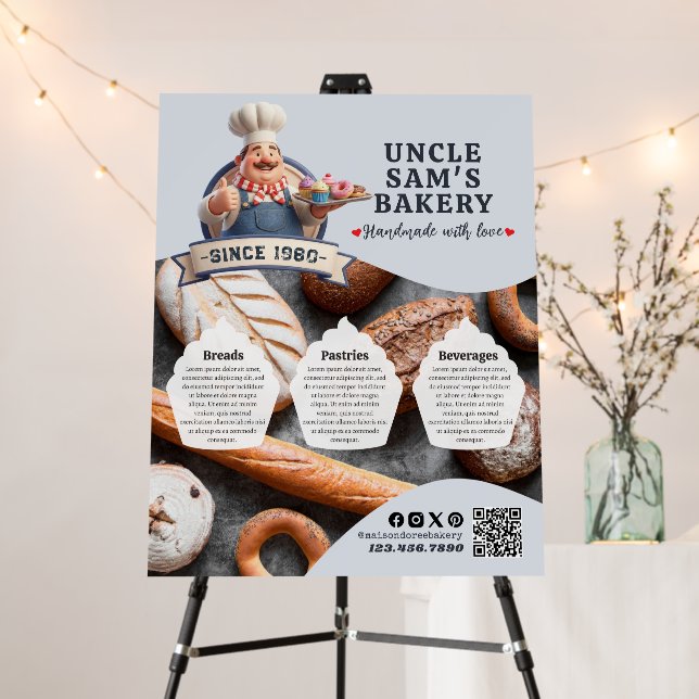 Bakery Store Pastry Chef Desserts Sweets Cake Shop Foam Board (In Situ (Stand))