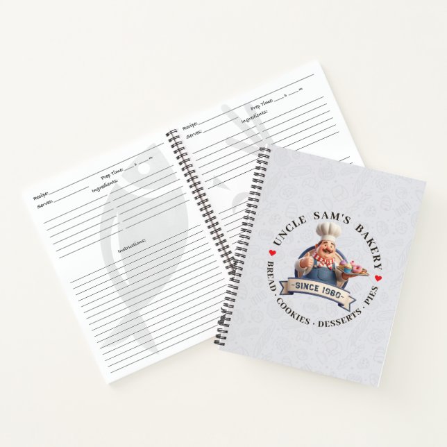 Bakery Store Pastry Chef Desserts Sweets Cake Shop Notebook (Inside)