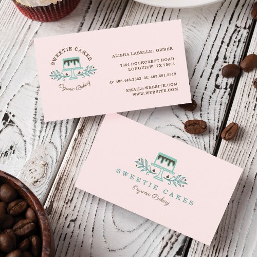 Bakery Sweet Cake  Floral Leaf Company Logo  Business Card