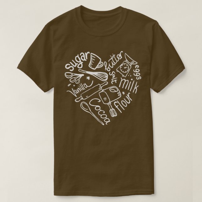 Bakery Tee Baking Heart Lover  Chef Mom Cookie Bak (Design Front)