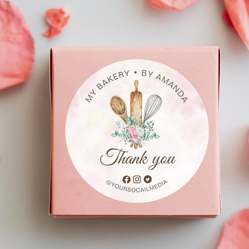 Bakery Thank you Classic Round Sticker