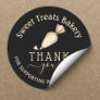 Bakery Thank You For Your Order Modern Black Gold Classic Round Sticker