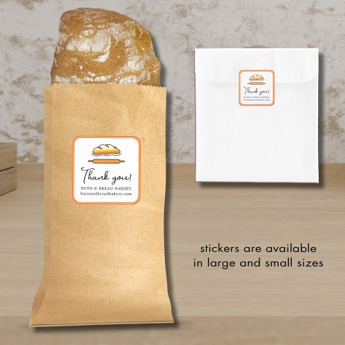 Bakery Thank You For Your Order Square Sticker
