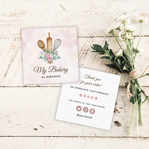 Bakery Thank you Square Business Card