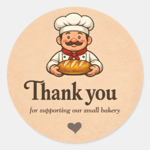 Bakery Thank You Sticker - Custom Chef Design