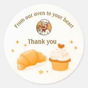 Bakery Thank You Sticker  Custom Chef Logo Design