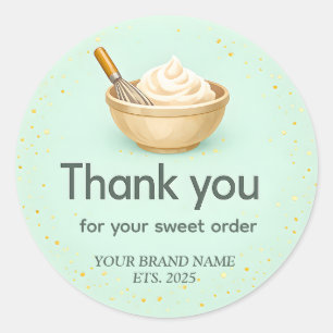Bakery Thank You Sticker Custom Mint Green Design