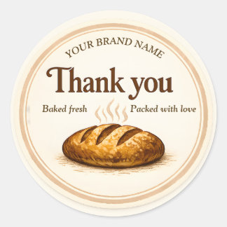 Bakery Thank You Sticker - Loaf of Bread Design