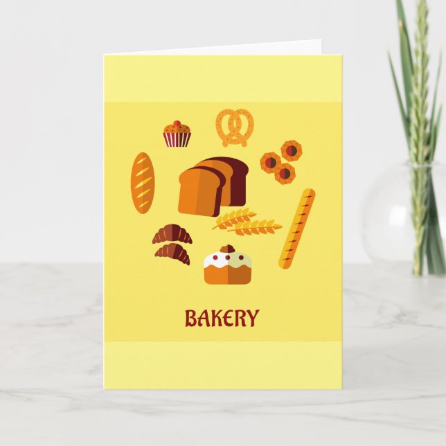 Bakery Themed Bread Pastries and Sweets  Card (Front)