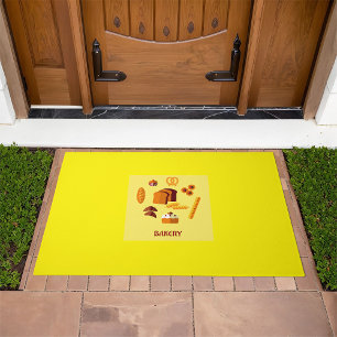 Bakery Themed Bread Pastries and Sweets Doormat