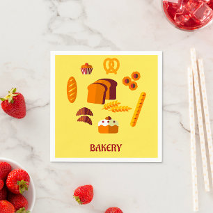 Bakery Themed Bread Pastries and Sweets  Napkins