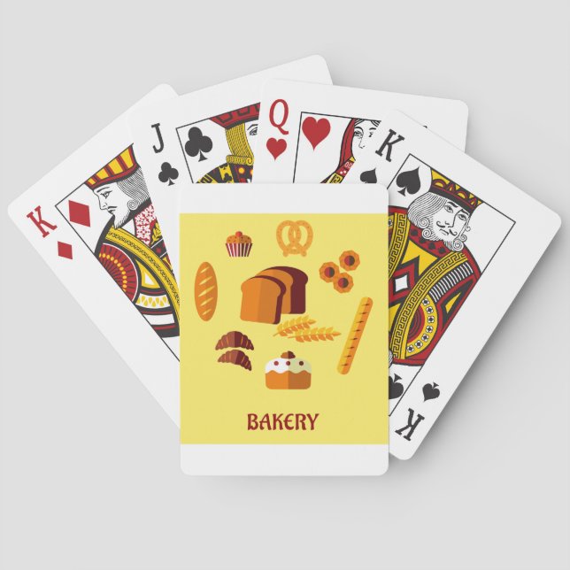 Bakery Themed Bread Pastries and Sweets  Poker Cards (Back)
