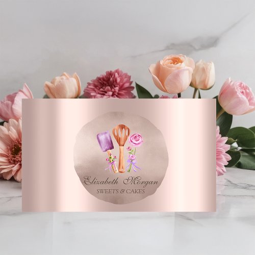 Bakery Tools Flowers  Rose Gold Circle Sweets