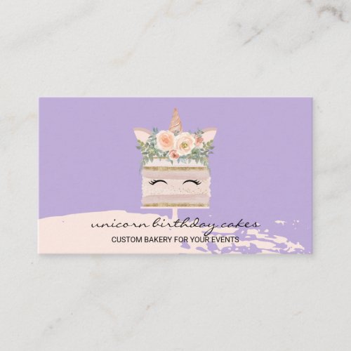 Bakery Unicorn Cake purple Business Card