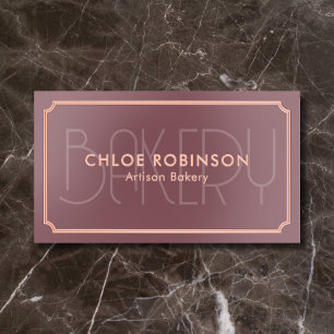 Bakery Vintage Luxury QR Code Mauve Pink Foil Business Cards