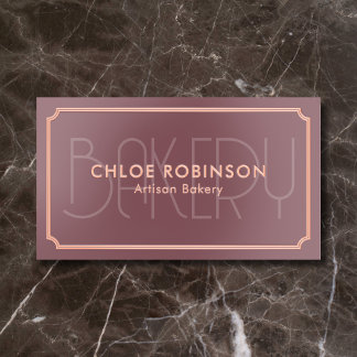 Bakery Vintage Luxury QR Code Mauve Pink Foil Business Cards