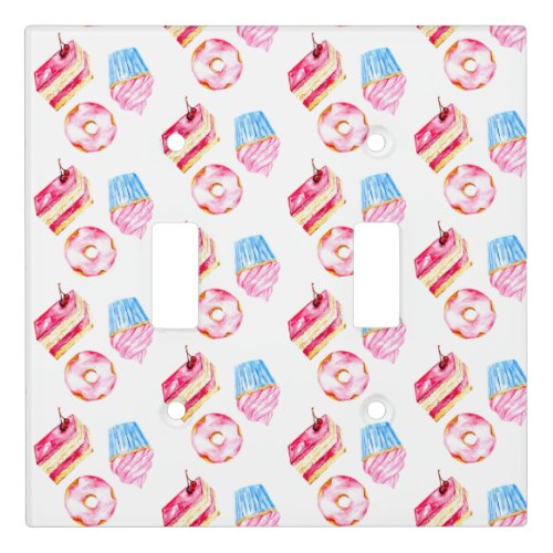 Bakery Watercolor Cake Cupcake Donut Cute Light Switch Cover