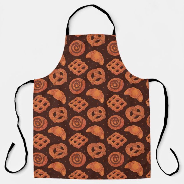 Bakery Watercolor: Seamless Food Texture Apron (Front)