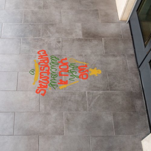 Bakery We Wish You A Delicious Christmas Tree  Floor Decals