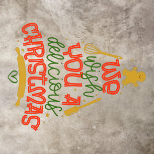 Bakery We Wish You A Delicious Christmas Tree Floor Decals