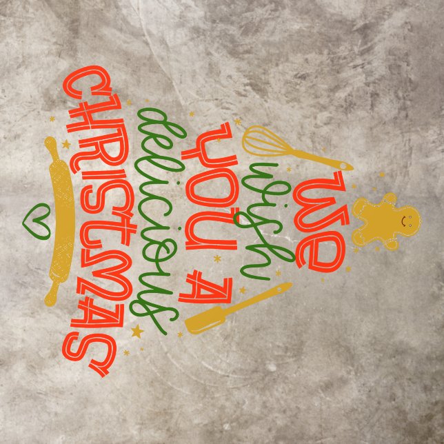 Bakery We Wish You A Delicious Christmas Tree Floor Decals (Insitu)