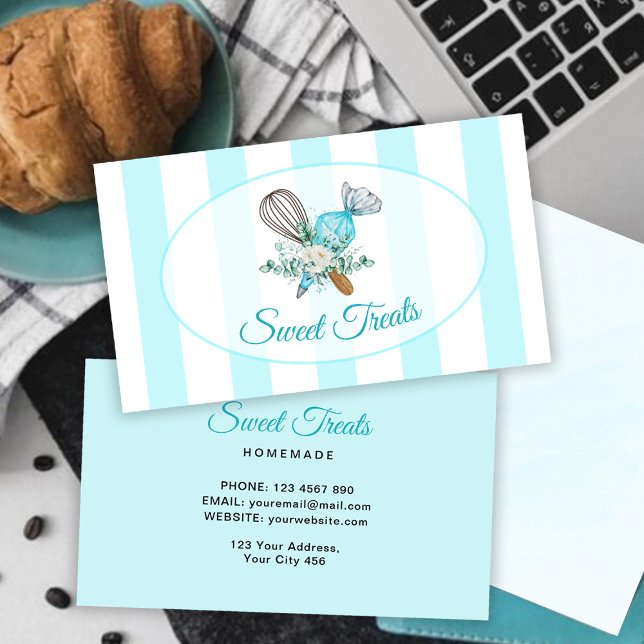 Bakery Whisk turquoise Business Card (Creator Uploaded)