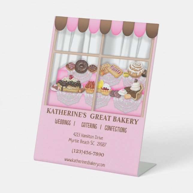 Bakery Window Business Pedestal Sign (Front)