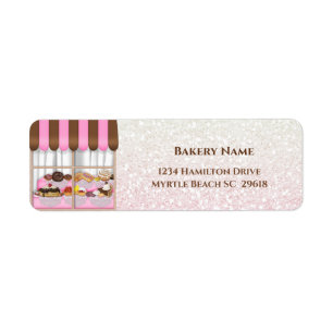 Bakery Window Pastry Business Address Label