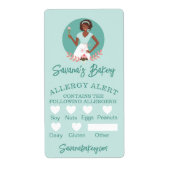 Bakery Woman Food Safety Allergy Alert Bakery Mint Label (Front)