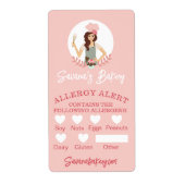 Bakery Woman Food Safety Allergy Alert Bakery Pink Label (Front)