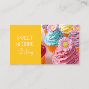 Bakery Yellow cupcake Business Cards
