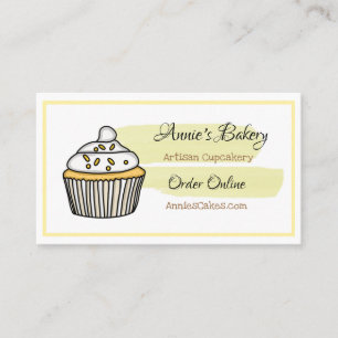 Bakery Yellow Vanilla Cupcake Business Card