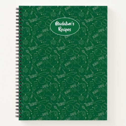 Bakeware Pastry Utensil Flour Sugar Illustration Notebook